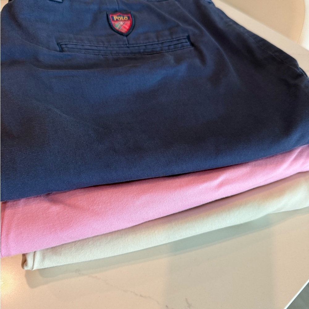 Ralph Lauren Polo Golf Pants Trio - Navy, Pink, and Beige